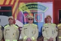 Subtenente Reinaldo, Sgt Mota e Sgt Theriba após receberem as medalhas