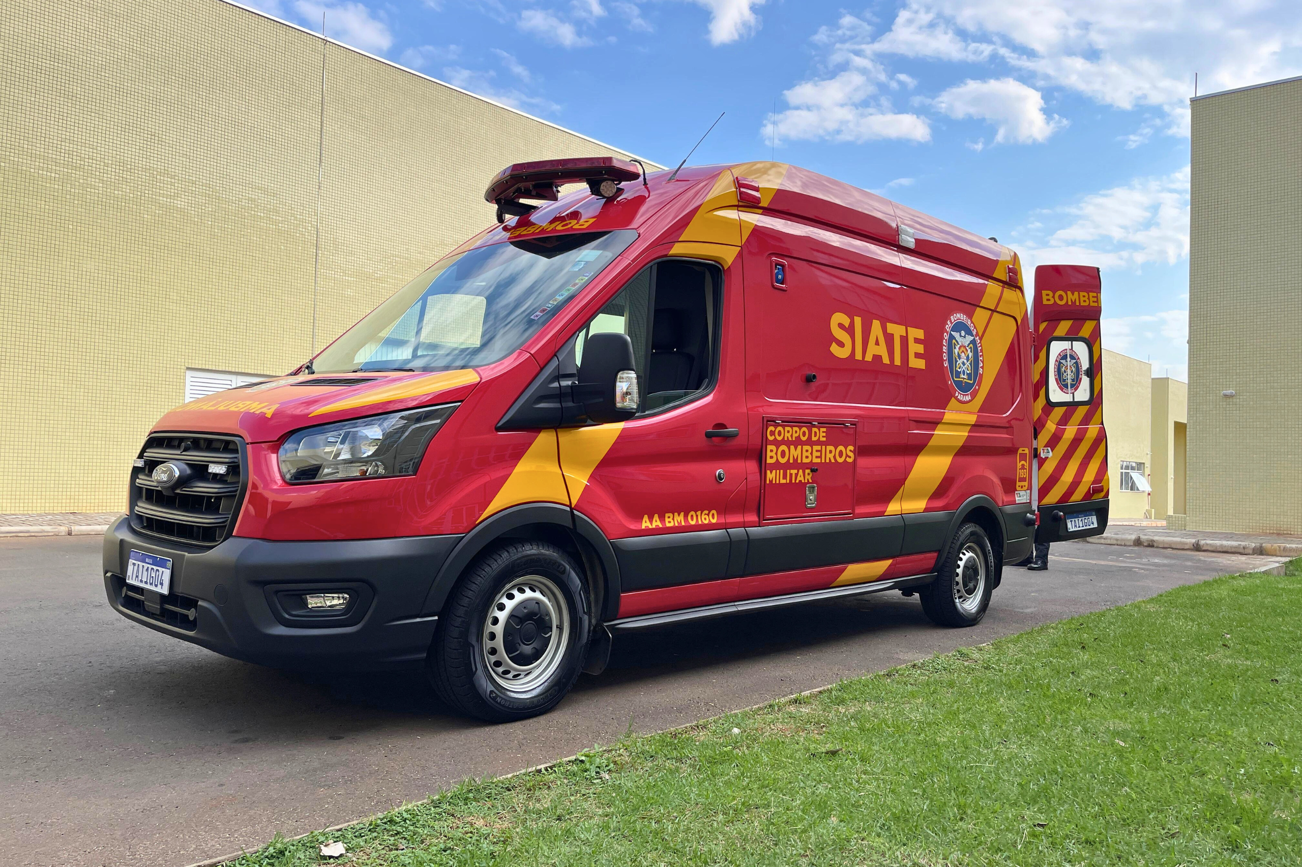A ambulância nova passará a compor a frota de socorro do SIATE em Foz do Iguaçu