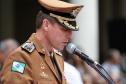 Comandante do Corpo de Bombeiros do Paraná, Coronel BM Juceli Simiano Junior no aniversário de 104 anos do Corpo de Bombeiros do Paraná. Fotos: Soldado Guilherme Batalha.