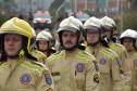 Desfile da Independência em Curitiba, 2024. Passagem do Corpo de Bombeiros Militar do Paraná.