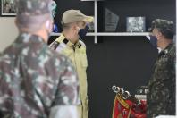 Major Schinda, Cmt. 9ºGB apresenta as instalações da Unidade ao Cmt. do 34ºBIMec