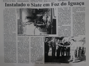 Jornal da época destaca em 1996 o lançamento do SIATE em Foz do Iguaçu