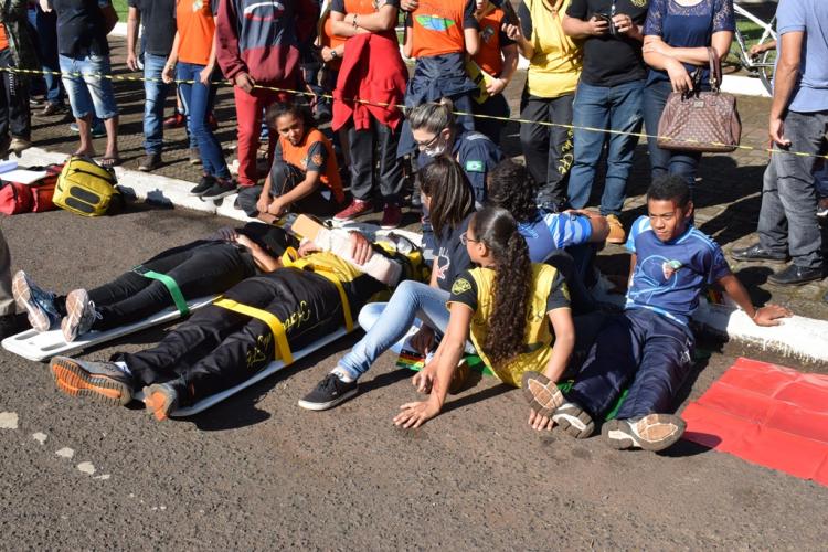 Simulado de atendimento a múltiplas vítimas encerra as atividades do Maio Amarelo.