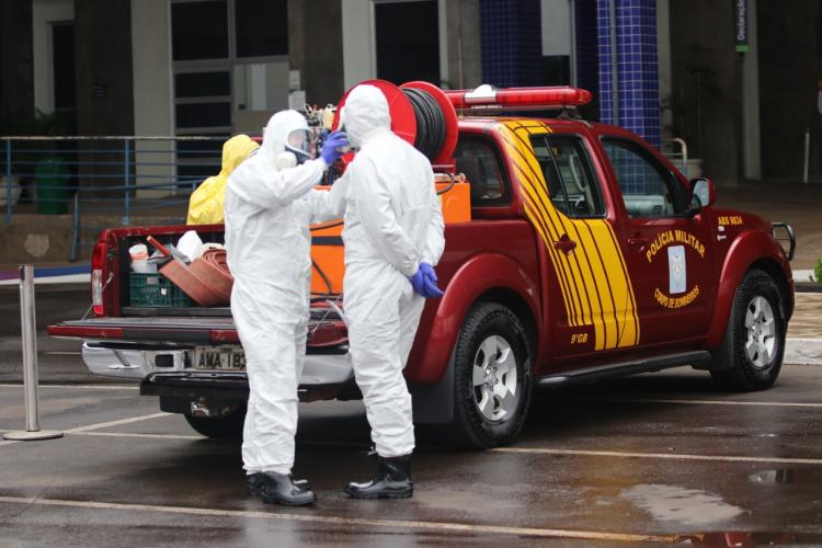 Desinfecção na aduana