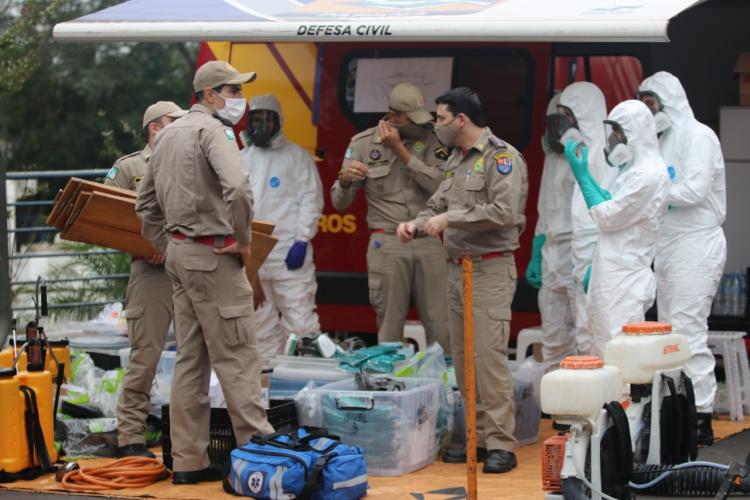 Desinfecção na aduana