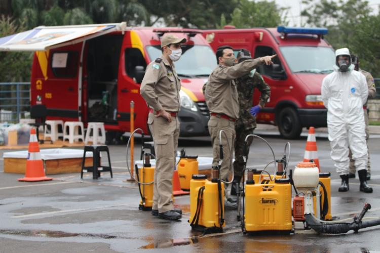 Desinfecção na aduana