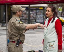 Apresentação do Corpo de Bombeiros na rua XV de Novembro Foto Cabo Daniel Meneghetti