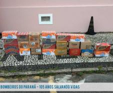 Corpo de Bombeiros entrega leite ao Asilo São Vicente