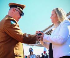 Curitiba, 11 de abril de 2018. Passagem de Comando da PMPRCoronel Audilene Rosa de Paula Dias Rocha assume o Comando Da PMPR