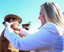 Curitiba, 11 de abril de 2018. Passagem de Comando da PMPRCoronel Audilene Rosa de Paula Dias Rocha assume o Comando Da PMPR