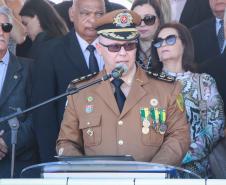 Curitiba, 11 de abril de 2018. Passagem de Comando da PMPRCoronel Audilene Rosa de Paula Dias Rocha assume o Comando Da PMPRCoronel Mauricio Tortato