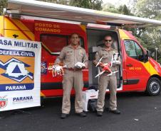 Defesa Civil passa a utilizar drones para monitoramento das áreas de risco.Curitiba, 16/05/2018.Foto: José Fernando Ogura/ANPr