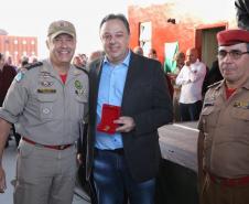 O município de Campina Grande do Sul, Região Metropolitana de Curitiba, conta agora com um grupamento do Corpo de Bombeiros. A governadora Cida Borghetti participou nesta quinta-feira (28) da solenidade oficial de inauguração do quartel. Campina Grande do Sul, 28/06/2018.Foto: José Fernando Ogura/ANPr