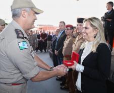 O município de Campina Grande do Sul, Região Metropolitana de Curitiba, conta agora com um grupamento do Corpo de Bombeiros. A governadora Cida Borghetti participou nesta quinta-feira (28) da solenidade oficial de inauguração do quartel. Campina Grande do Sul, 28/06/2018.Foto: José Fernando Ogura/ANPr