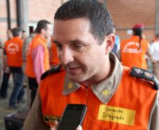 12.11.2011, Simulado de preparação para desastres, feito Pela Defesa Civil  e Corpo de Bombeiros  e outros orgãos. Comandante do 8 GB, Tenente Coronel Edemilson de Barros.