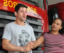 Sobrevivente soterramento visita quartel. 