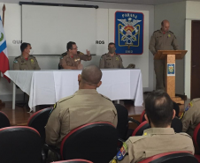 Abertura dos  trabalhos da aula inaugural do CFC Militar pelo Comandante do 3º CRBM