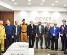 Comandante Geral do CBMPR participa de reunião na ACP sobre a segurança pública do Paraná.