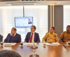 Comandante Geral do CBMPR participa de reunião na ACP sobre a segurança pública do Paraná.