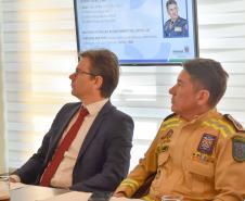 Comandante Geral do CBMPR participa de reunião na ACP sobre a segurança pública do Paraná.