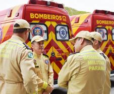 Entrega de ambulâncias para o Siate no Palácio Iguaçu.