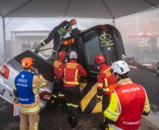 Equipe de Cascavel de Salvamento Veicular em ação durante o Desafio Nacional de 2023, em Gramado