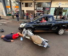 Simulado de atendimento de trânsito em ação do Maio Amarelo. Maio 2024. Coronel Vivida.