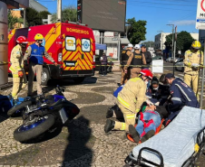 Simulado de atendimento de acidente de trânsito. Maio Amarelo 2024. Francisco Beltrão.