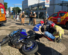 Simulado de atendimento de acidente de trânsito. Maio Amarelo 2024. Francisco Beltrão.