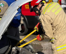Simulado de atendimento de acidente de trânsito. Maio Amarelo 2024. Francisco Beltrão.