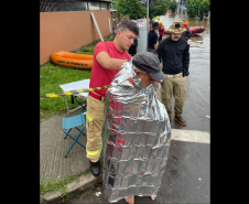 Bombeiros do Paraná em atuação no Rio Grande do Sul. Maio 2024.