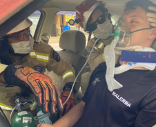 Simulado de atendimento de acidente de trânsito. Maio Amarelo 2024. Santo Antônio da Platina.