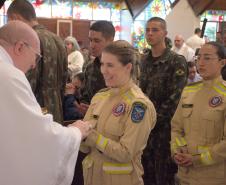 Celebração religiosa da Páscoa dos Militares, organizada pelo CBMPR em 2024.