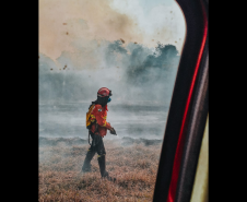 Bombeiros do Paraná em ação durante os incêndios florestais em agosto de 2024.
