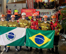 Corpo de Bombeiros Militar do Paraná em ação no World Rescue Challenge, nos Açores, em 2024.
