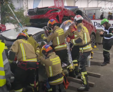 Corpo de Bombeiros Militar do Paraná em ação no World Rescue Challenge, nos Açores, em 2024.