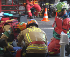 Corpo de Bombeiros Militar do Paraná em ação no World Rescue Challenge, nos Açores, em 2024.