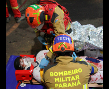 Corpo de Bombeiros Militar do Paraná em ação no World Rescue Challenge, nos Açores, em 2024.