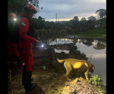 Corpo de Bombeiros em ação na cidade de General Carneiro: menina de 2 anos que estava desaparecida foi encontrada nesta sexta-feira (8).