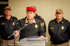 Comandante do Corpo de Bombeiros, Coronel Samuel Prestes, fazendo o uso da palavra.