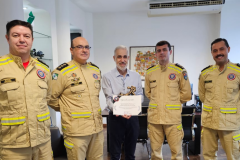 Comitiva do Corpo de Bombeiros faz visita ao Instituto de Engenharia do Paraná (IEP).