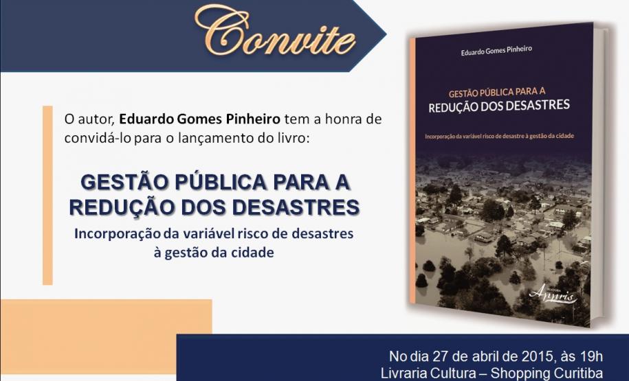Lançamento do livro: Gestão Pública para a Redução dos Desastres