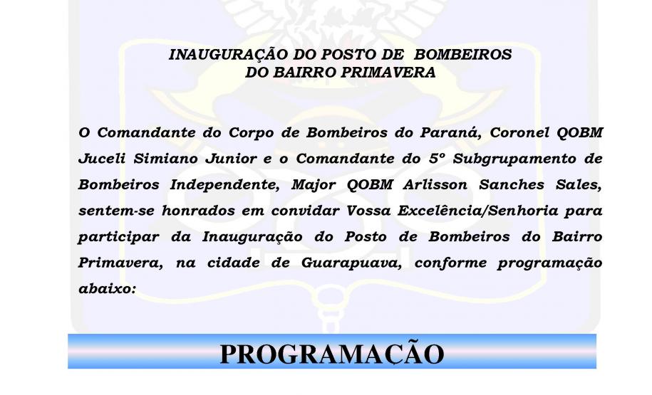 Inauguração de Posto de Bombeiros