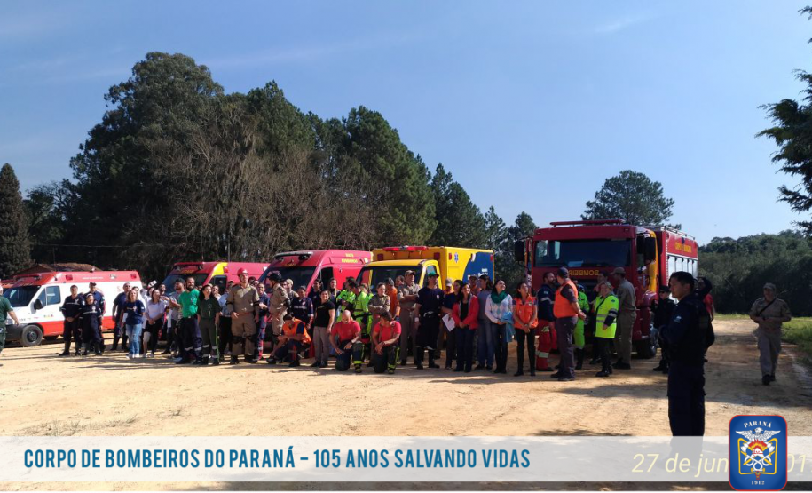 Corpo de Bombeiros de Fazenda Rio Grande realiza simulado de atendimento a grandes emergências