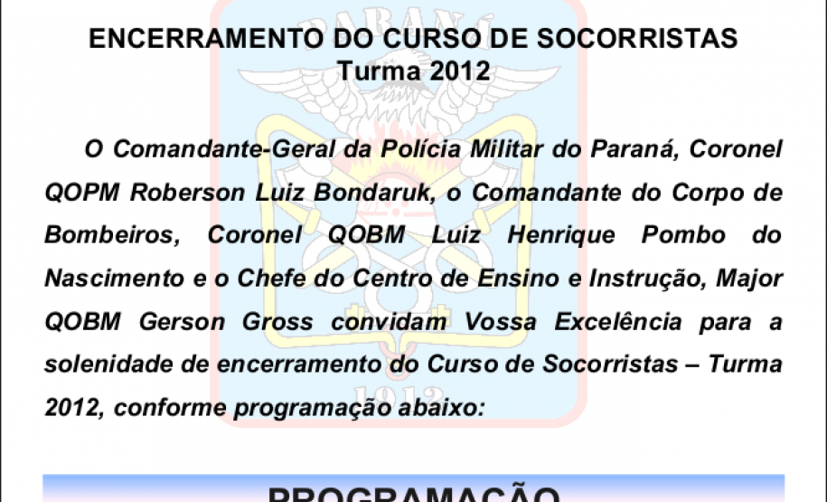 Convite Socorristas Convite Socorristas