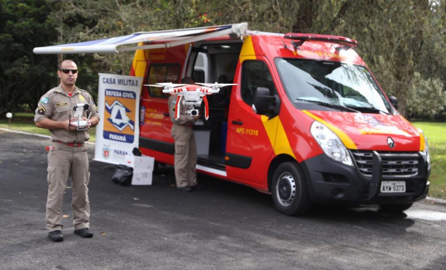Defesa Civil passa a utilizar drones para monitoramento das áreas de risco.Curitiba, 16/05/2018.Foto: José Fernando Ogura/ANPr