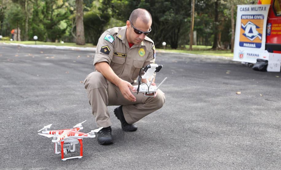 Defesa Civil passa a utilizar drones para monitoramento das áreas de risco.Curitiba, 16/05/2018.Foto: José Fernando Ogura/ANPr