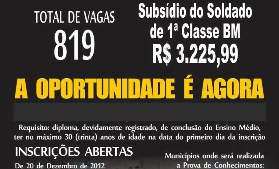 As inscrições para o concurso de soldado da Polícia Militar do Paraná podem ser realizadas até as 14h de hoje!