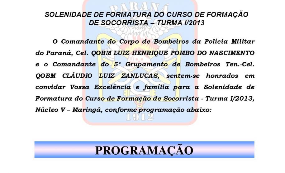 Formatura do Curso de Socorrista de Maringa Formatura do Curso de Socorrista de Maringa