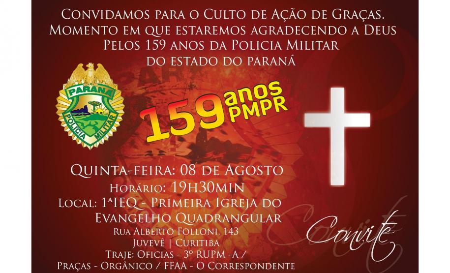 Convite para o Culto de Ação de Graças